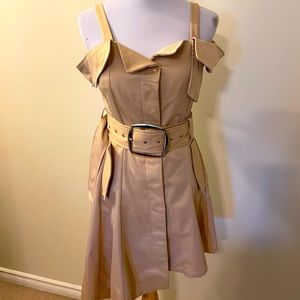 Stunning AIYALIU off the shoulder dress with long wide belt. NWOT